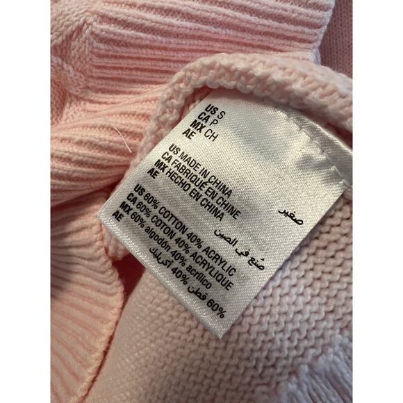 NWT Karen Scott Light Pink Cable Knit Crew Neck Sweater Size Small JL - Picture 4 of 6